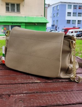 Сумка женская из натуральной кожи Genuine Leather бежевая 1