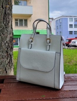 Сумка-рюкзак женская из натуральной кожи Genuine Leather белая