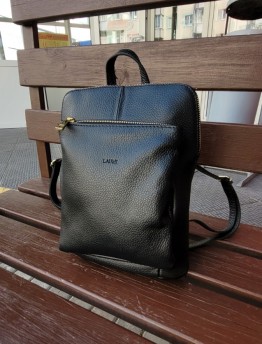 Сумка‐рюкзак женский из натуральной кожи Laumi чёрный